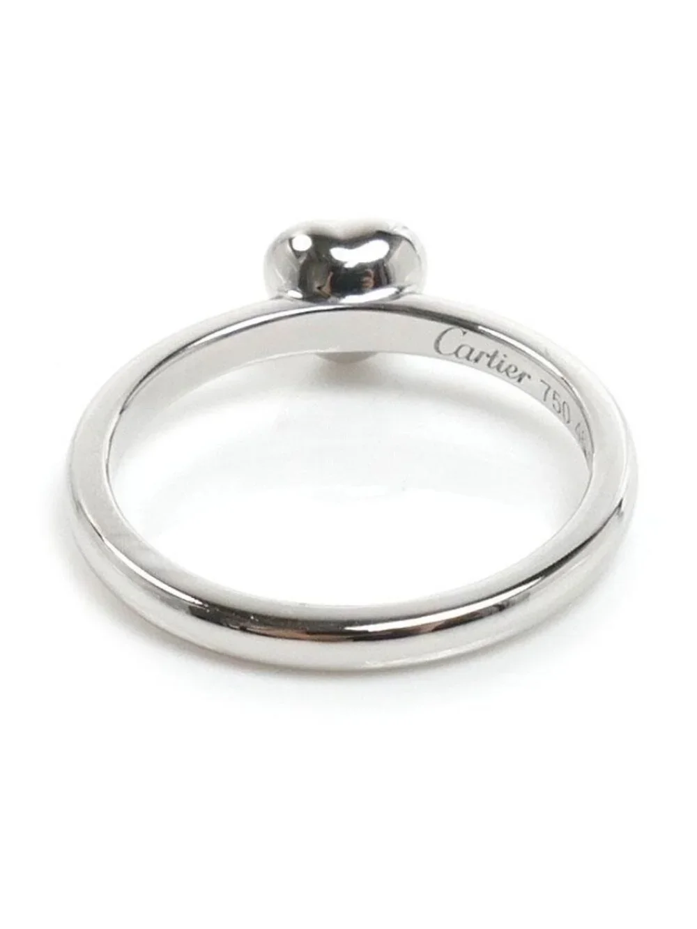 Cartier 18k White Gold Diamant Leger Damour Heart Ring Diamond 46 Vintage